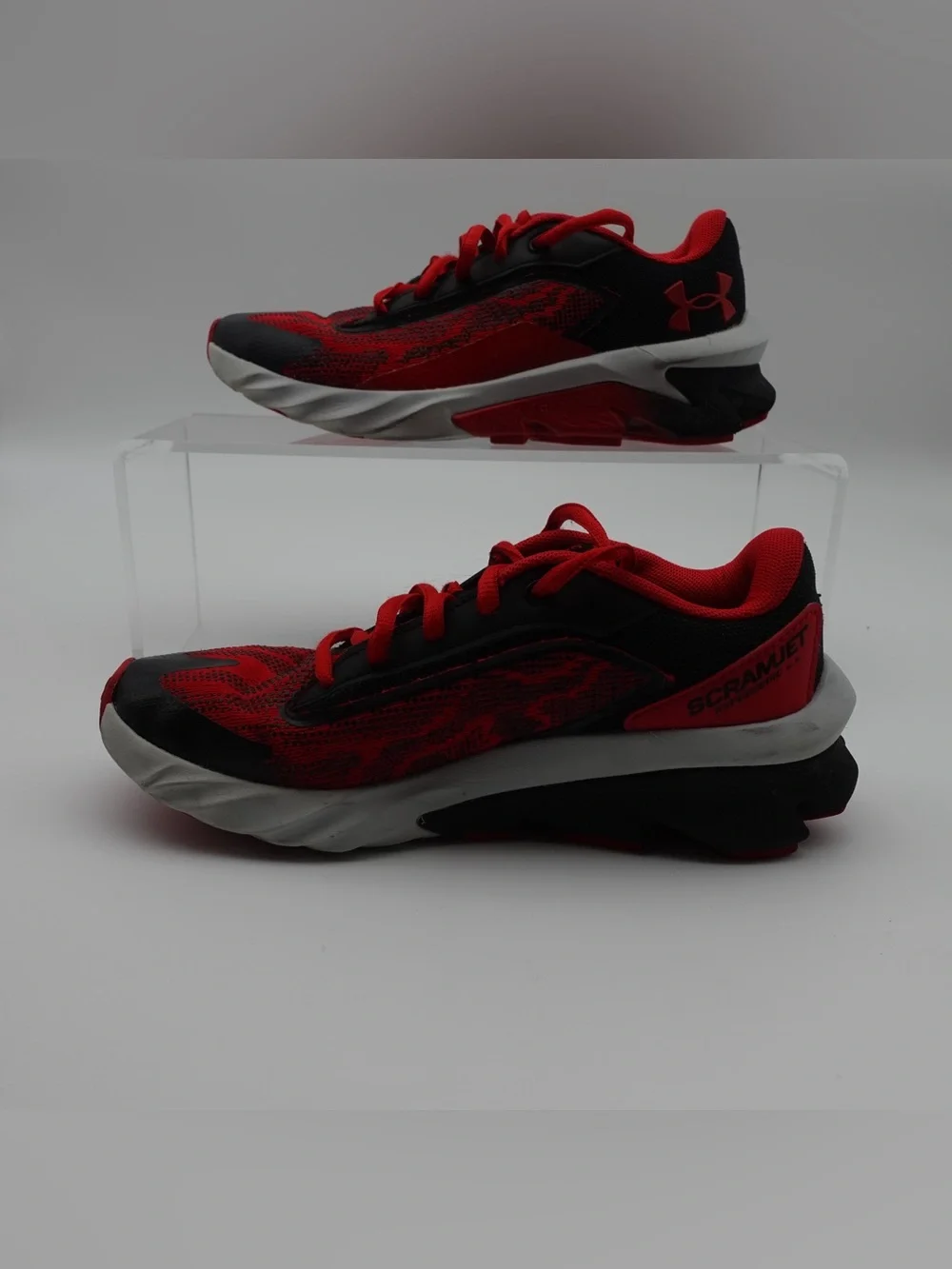 Under Armour Kids Charged Scramjet 4 Boy Size 4 Y Shoes Red Running Athletic